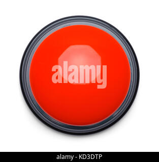 Large Red Push Button Isolated on a White Background. Stock Photo