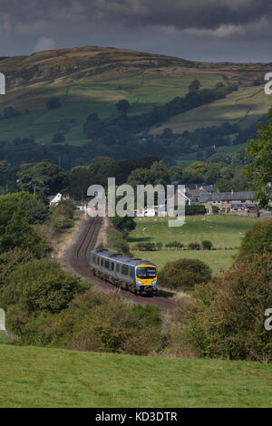 a Transpennine Express class 185 on hire to Northern rail passes Burneside  on the Oxenhome - Windermere line working the  1345 Windermere - Oxenhome Stock Photo