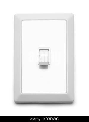 Wall Light Switch Off Isolated On White Background. Stock Photo