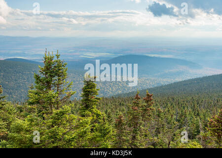 Panorama aerial view from Megantic Mount in the Eastern Townships, Quebec Province, Canada Stock Photo