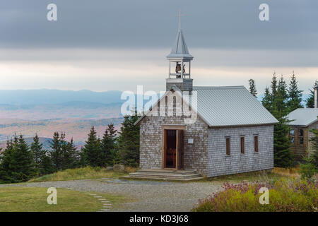 chapel at the top of Mont Saint-Joseph, in Mont Megantic Park, Eastern Townships, Quebec Province, Canada Stock Photo