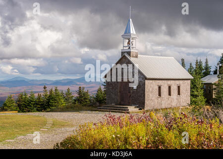 chapel at the top of Mont Saint-Joseph, in Mont Megantic Park, Eastern Townships, Quebec Province, Canada Stock Photo