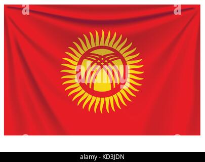 back flag kyrgyzstan Stock Vector