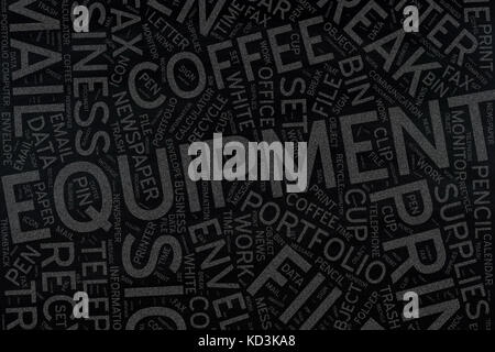 equipment ,Word cloud art on blackboard Stock Photo