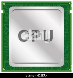CPU or Central Processing Unit chip vector Stock Vector