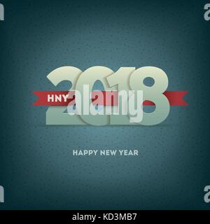 2018 Happy New Year. Vector greeting card design. Elements are layered separately in vector file. Stock Vector