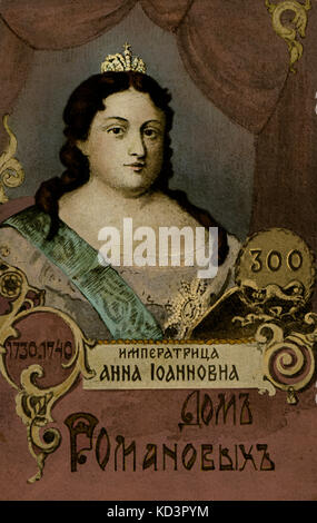 Anna Ioannovna (1693 – 1740), Empress of Russia 1730 - 1740, House of Romanov Stock Photo