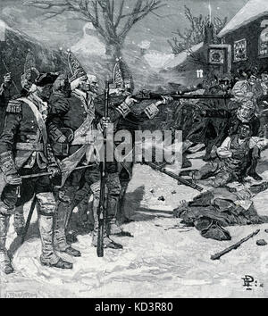 Boston Massacre / Incident on King Street, 1770. American Revolution. Illustration by Howard Pyle, 1901 Stock Photo