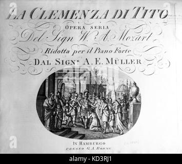 MOZART - La Clemenza di Tito - title page from edition published c.1803 Austrian composer,1756-1791