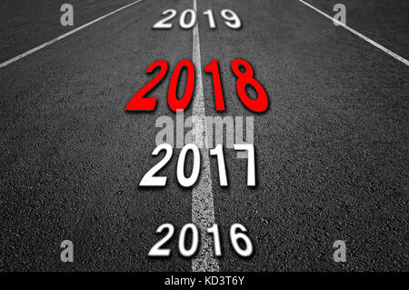 New 2018 Year Concept. 2018 New Year Road Stock Photo