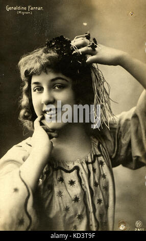 Geraldine Farrar in  A. Thomas's opera 'Mignon' in title-role.  American soprano, 1882-1967. Stock Photo