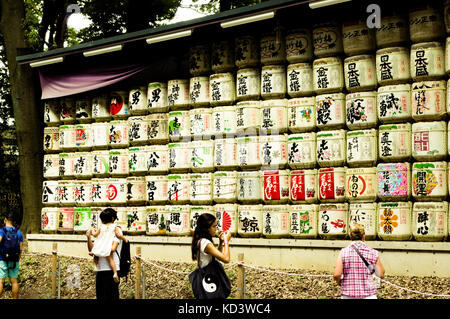 Street scene of Sake barrels in Yoyogi Park,Tokyo, Japan
