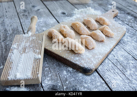 potato gnocchi cooking Italian food Stock Photo