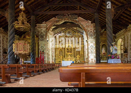 Interior of the Jesuit Mission church of San José de Chiquitos, Chiquitos Province, Santa Cruz, Bolivia Stock Photo