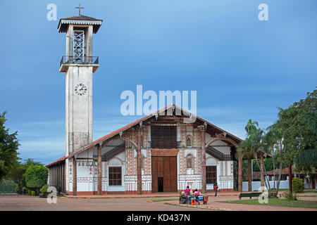 Jesuit mission church at San Ignacio de Velasco, José Miguel de Velasco Province, Santa Cruz Department, Bolivia Stock Photo