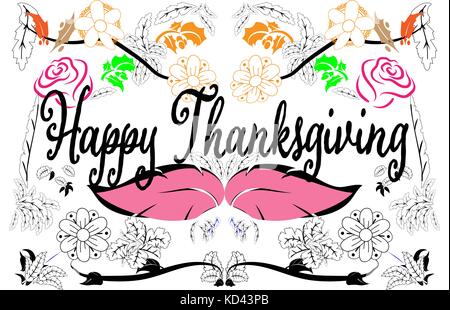 Happy Thanksgiving greeting card Stock Photo