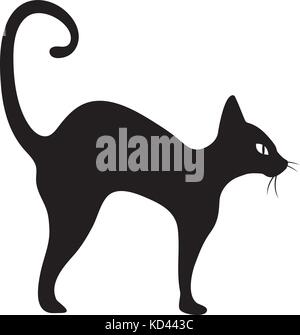 Black cat icon flat style. Isolated on yellow background. Vector  illustration 6330054 Vector Art at Vecteezy