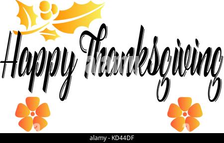 Happy Thanksgiving greeting card banner with autumn leaves Stock Photo