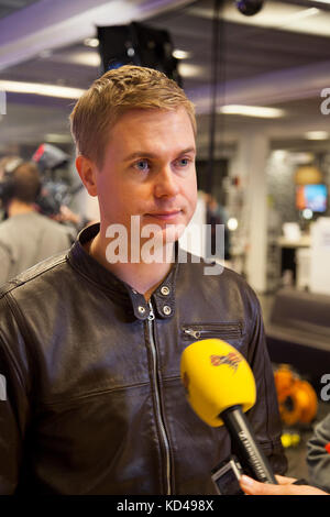 The Swedish election year 2018 began with a party leadership debate,Minister of Education and Partyleader for the Green party Gustav Fridolin Stock Photo