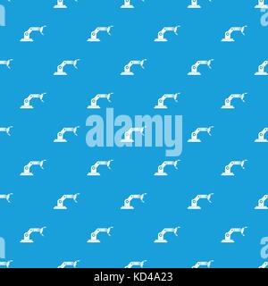 Robotic hand manipulator pattern seamless blue Stock Vector