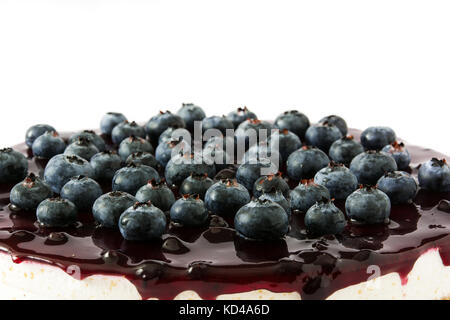 Blueberry cheesecake isolated on white background Stock Photo