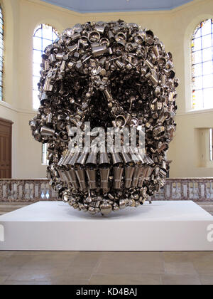 Very Hungry god by Subodh Gupta, Old Laennec hospital, headquarters of Kering and Balenciaga, Paris, France, Europe Stock Photo