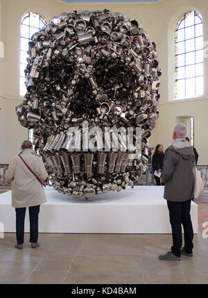 Very Hungry god by Subodh Gupta, Old Laennec hospital, headquarters of Kering and Balenciaga, Paris, France, Europe Stock Photo