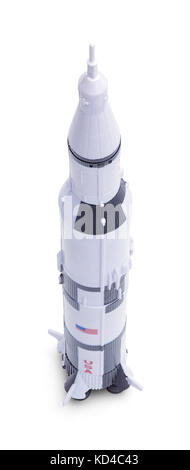 Space Rocket  Model Isolated on a White Background. Stock Photo