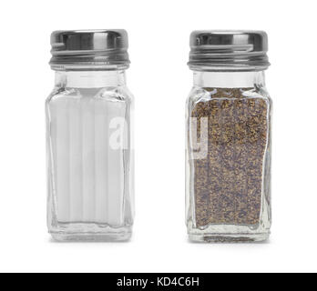 Salt and Pepper Shaker Isolated on a White Background. Stock Photo
