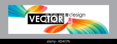 Colorful banner with bright flow elements, abstract layout Stock Vector