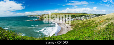 Overlooking the beach at  Challaborough Bay near Bigbury South Devon England UK Europe Stock Photo