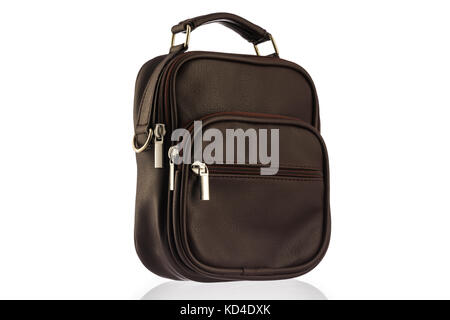 Brown elegant, modern leather briefcase with Professional Style Stock Photo