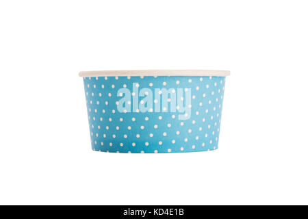 Empty paper cup for ice cream ot desserts isolated on white background Stock Photo