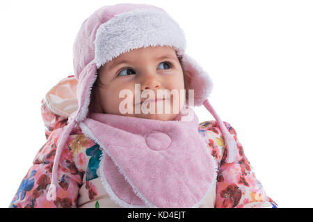 Portrait of a baby girl on a white background Stock Photo