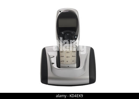 Modern, cordless home phone, isolated on a white background Stock Photo