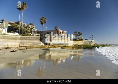 Windansea Pacific Ocean Beach Front and Luxury Mansion House in La Jolla north of San Diego California United States Stock Photo