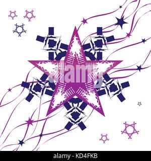 Decorative abstraction star on white background, vector background Stock Vector