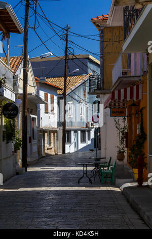Architecture of the old town of Lefkada in Greece. Stock Photo