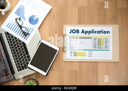 JOB Application Applicant Filling Up the Online  Profession Apply Hiring Stock Photo