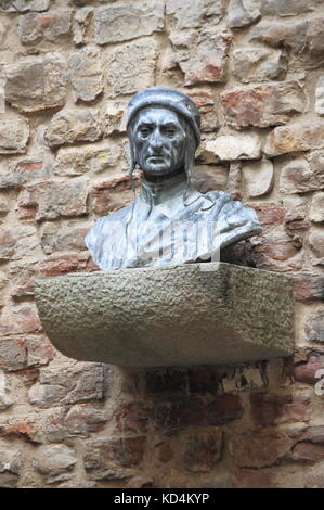 Monument to Dante Alighieri, an Italian poet of the Middle Ages. Florence, Italia Stock Photo
