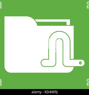 Computer worm icon green Stock Vector