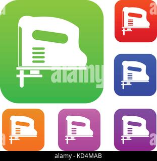 Pneumatic gun set color collection Stock Vector