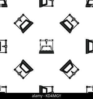 3D printer pattern seamless black Stock Vector
