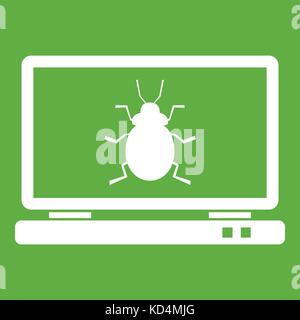 Laptop icon green Stock Vector