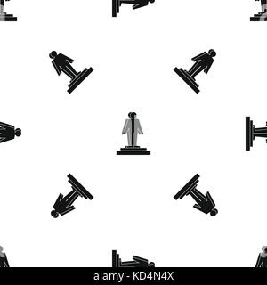 3d model of a man pattern seamless black Stock Vector