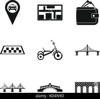 Other side icons set, simple style Stock Vector
