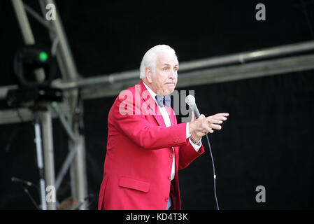 Don Maclean MBE KSS, actor and comedian, performing on stage Stock Photo