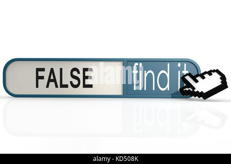 False word on the blue find it banner image with hi-res rendered artwork that could be used for any graphic design. Stock Photo
