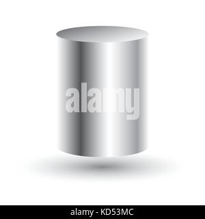 White Cylinder Isolated on White Background. Vector Illustration. Stock Vector