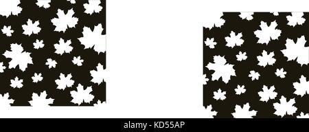 autumn white leaves on black background Stock Vector